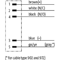 M12 išorinis flanšo kištukas, 5 polių 7000135219720020