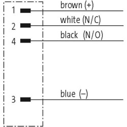 M12 išorinis flanšo kištukas, 4 polių 7000135019710020