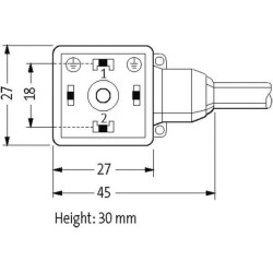 Kištukas 18 mm 1,5 m kabelis PUR/P 18021MSUDA6260150