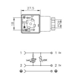 Jungtis su varistoriumi ir šviesos diodu SP888