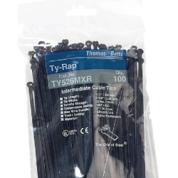 Kabelinė raištelis 4,8x186 mm, juodas, nailonas/nerūdijantis plienas, maks. Ø 45 mm, 100 vnt. pakuotė, Thomas & Betts TY525MXR