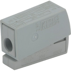 Jungties spaustukas, 1 V kištukas, pilkas, 224 tipo, Wago WAG224101