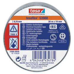 Izoliacinė juosta, pilka, 20 m x 19 mm TesaFLEX® T539880004600