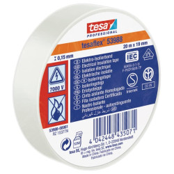Izoliacinė juosta, balta, 20 m x 19 mm TesaFLEX® T539880006100