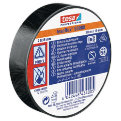 Izoliacinė juosta, juoda, 20 m x 19 mm TesaFLEX® T539880000100