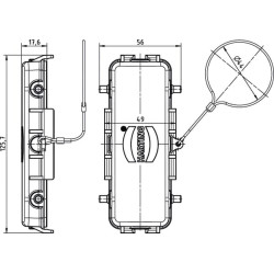Dangtelis 24B su 4 kaiščiais, metalinis 09300245426