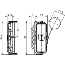 Dangtelis 24B su viena svirtimi, metalinis 09300245432
