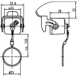 Dangtelis 3A F įdėklui, metalinis 09200035421