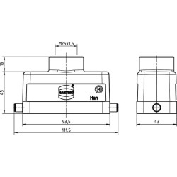 Kapotas 16B, LC M25 Viršutinis įėjimas 19300161441