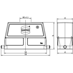 Gaubtas 24B, HC M32 Viršutinis įėjimas 19300240447