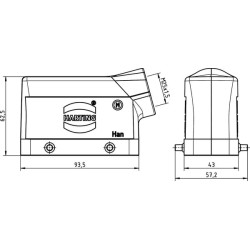 16B M25 jungties gaubtas, šoninis įėjimas 19300161521