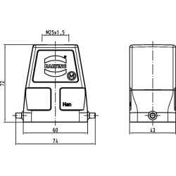 Gaubtas 6B, HC M25 Viršutinis įėjimas 19300060446