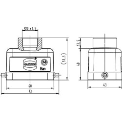 Gaubtas 6B, LC M20 Viršutinis įėjimas 19300061440