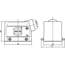 Kapotas 32A, LC M25 Šoninis įėjimas 19200321521