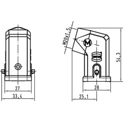Gaubtas 3A M20 Šoninis įėjimas 19200031640