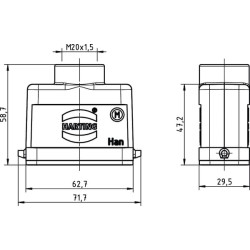 10A gaubtas, LC M20 viršutinis įvadas 19200101440