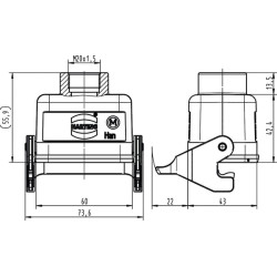 Jungiamojo gaubto 6B, LC M20 viršutinis įvadas 19300061750
