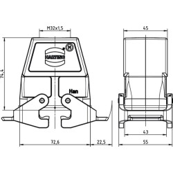 Jungiamojo gaubto 10B, HC M32 viršutinis įvadas 19300100737