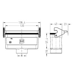 Jungiamojo gaubto 24B, LC M32 Viršutinis įvadas 19300241752