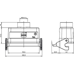 Jungiamojo gaubto 16B, LC M25 Viršutinis įvadas 19300161751