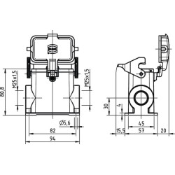 10B namas, paviršinis šildymas 2xM25 1 svirtis 19300100296