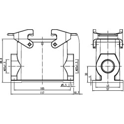 16B namas, HC paviršinis 2xM25 2 svirtys 19300160271