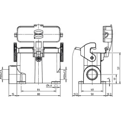 16A namas, paviršinis LC 2xM20 1 svirtis 19200160295