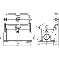 16B namas, paviršinis LC 2xM25 1 svirtis 19300162296