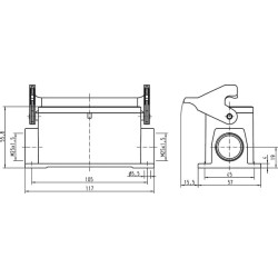 16B namas, paviršinis LC 2xM25 1 svirtis 19300161291