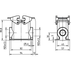 10B namas, HC paviršinis 2xM25 2 svirtys 19300100271