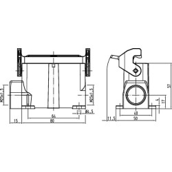 16A namas, paviršinis LC 2xM25 1 svirtis 19200160291
