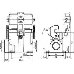 10A namas, paviršinis LC 2xM20 1 svirtis 19200100295