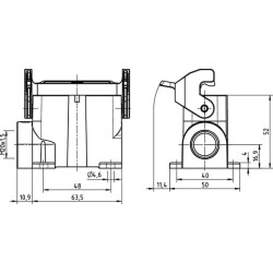 10A namas, paviršinis LC 2xM20 1 svirtis 19200100290