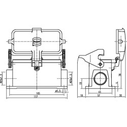 16B namas, paviršinis LC 2xM25 1 svirtis 19300161296