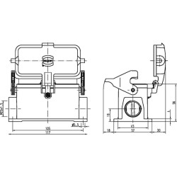 16B namas, paviršinis LC 1xM25 1 svirtis 19300161256