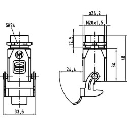 3A namas, paviršius 1xM20 1 svirtis 19200031150