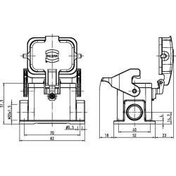 6B namas, paviršinis LC 1xM20 1 svirtis 19300061255