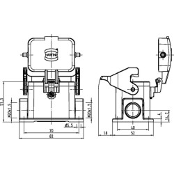 6B namas, paviršinis LC 2xM20 1 svirtis 19300061295