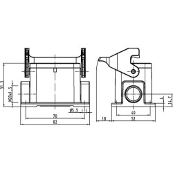 6B namas, paviršinis LC 1xM20 1 svirtis 19300061250