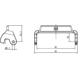 Svirtis su viena spyna HAN16A 09000005225