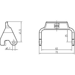 Svirtis su viena spyna HAN6B 09000005222