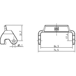 Svirtis su viena spyna HAN10A 09000005224