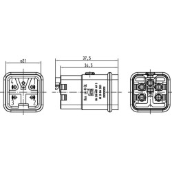 Įdėklas A, vyriškas 4P greito užrakto sriegis 09200042633
