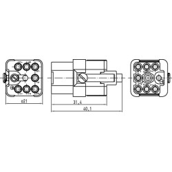 Įdėklas Q, moteriškas 7/0 užspaudžiamas 09120073101