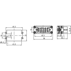 Įdėklas A, 10P moteriškas užspaudžiamas sriegis 09200103101