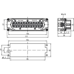 Įdėklas ES, moteriškas 24P narvelinis spaustukas 1-24 09330242716