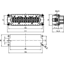 Įdėklai, Srieginis prijungimas, Lizdinė jungtis, Polikarbonatas (PC), RAL 7032 09330242701