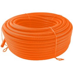 Apsauginis vamzdis 11 mm 100 m lankstus gofruotas, atviras, oranžinis FTOR11100