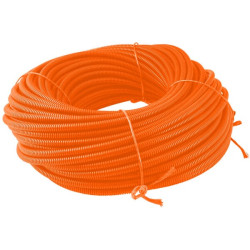 Apsauginis vamzdis 16 mm 50 m lankstus gofruotas, atviras, oranžinis FTOR16050