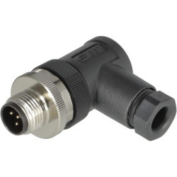 Kištukas 5 polių, M12 kištukas su A kodu, 90 laipsnių kampu M1205MA90A